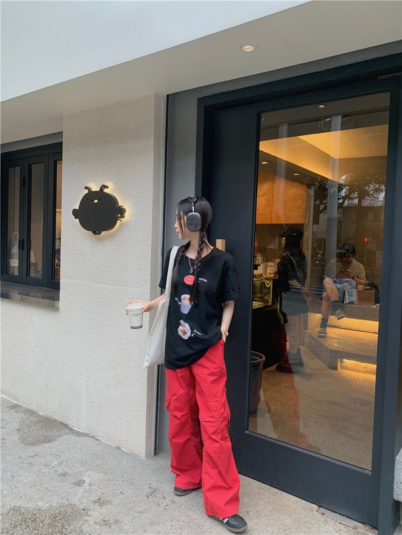 Áo Thun Dáng Rộng In Họa Tiết Vui Nhộn Phong Cách Hàn Quốc Thời Trang Mùa Hè Hàng Mới 64321