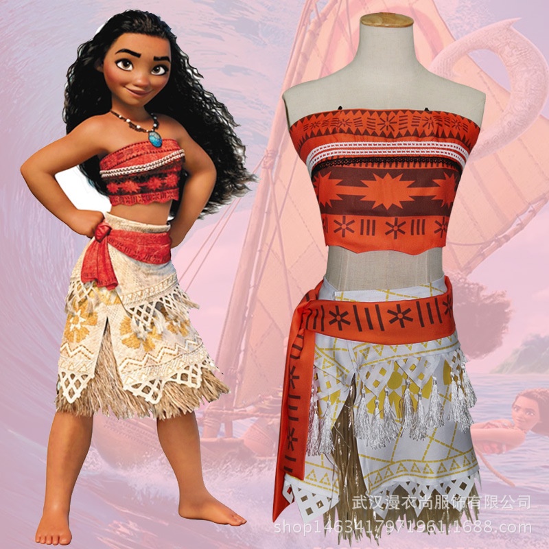 Đầm Hóa Trang Công Chúa Vaiana Moana Cho Bé Gái