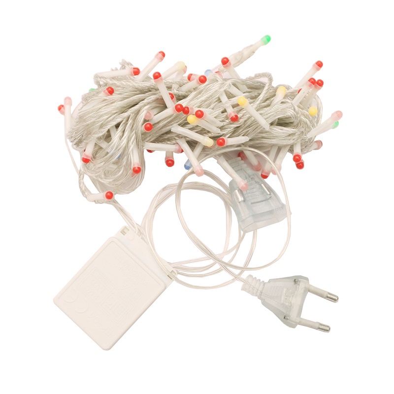 Hạt đèn màu mới 8m đèn dây led diwali cắm vào trang trí ánh sáng fariy cho giáng sinh đèn quà tặng năm mới deepavali