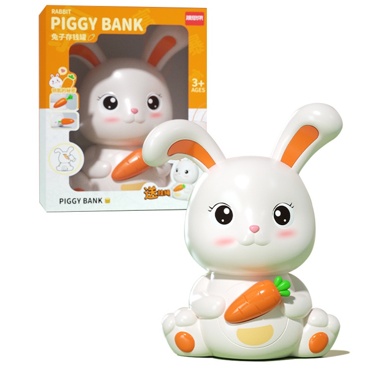 Hộp Nhựa Đựng Tiền Tiết Kiệm Cỡ Lớn Hình Thỏ Dễ Thương