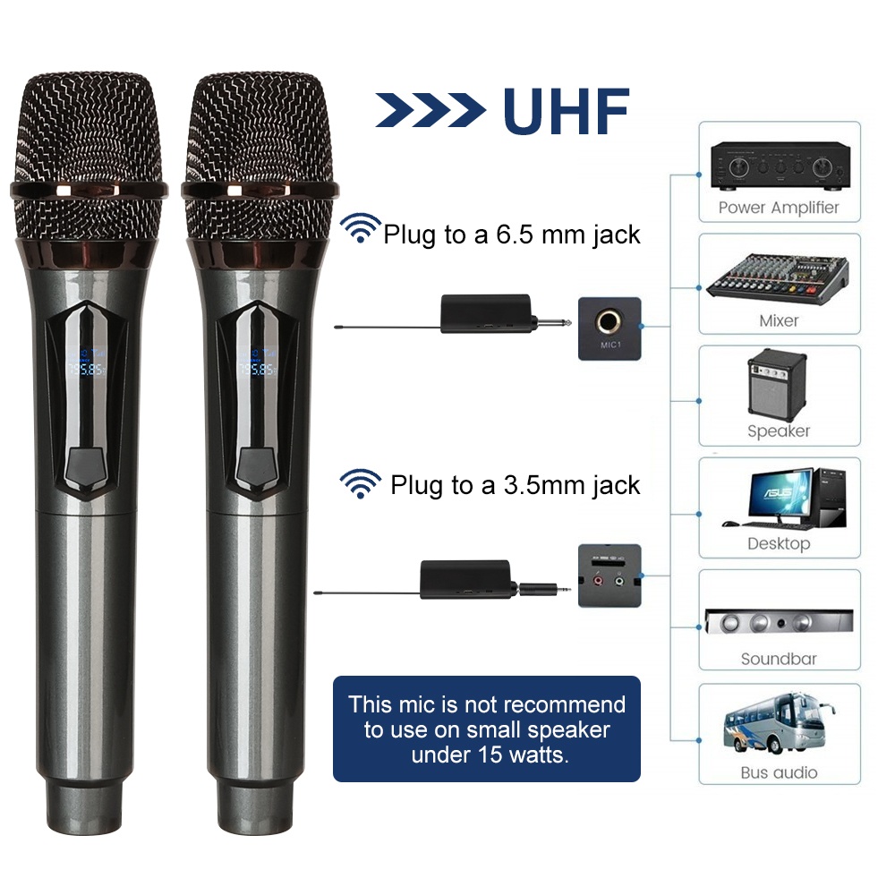 Micro Cầm Tay Không Dây UHF 30m Có Thể Sạc Lại Dùng Để Hát Karaoke / Đám Cưới / Hát Tại Nhà