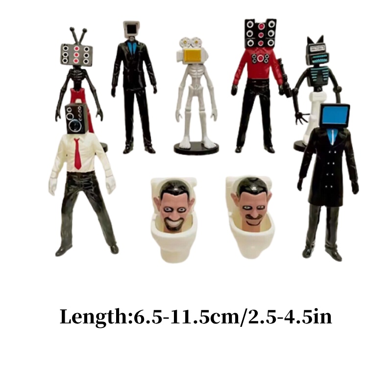 Bộ 9 Mô Hình Nhân Vật Skibidi Trang Trí Nhà Cửa