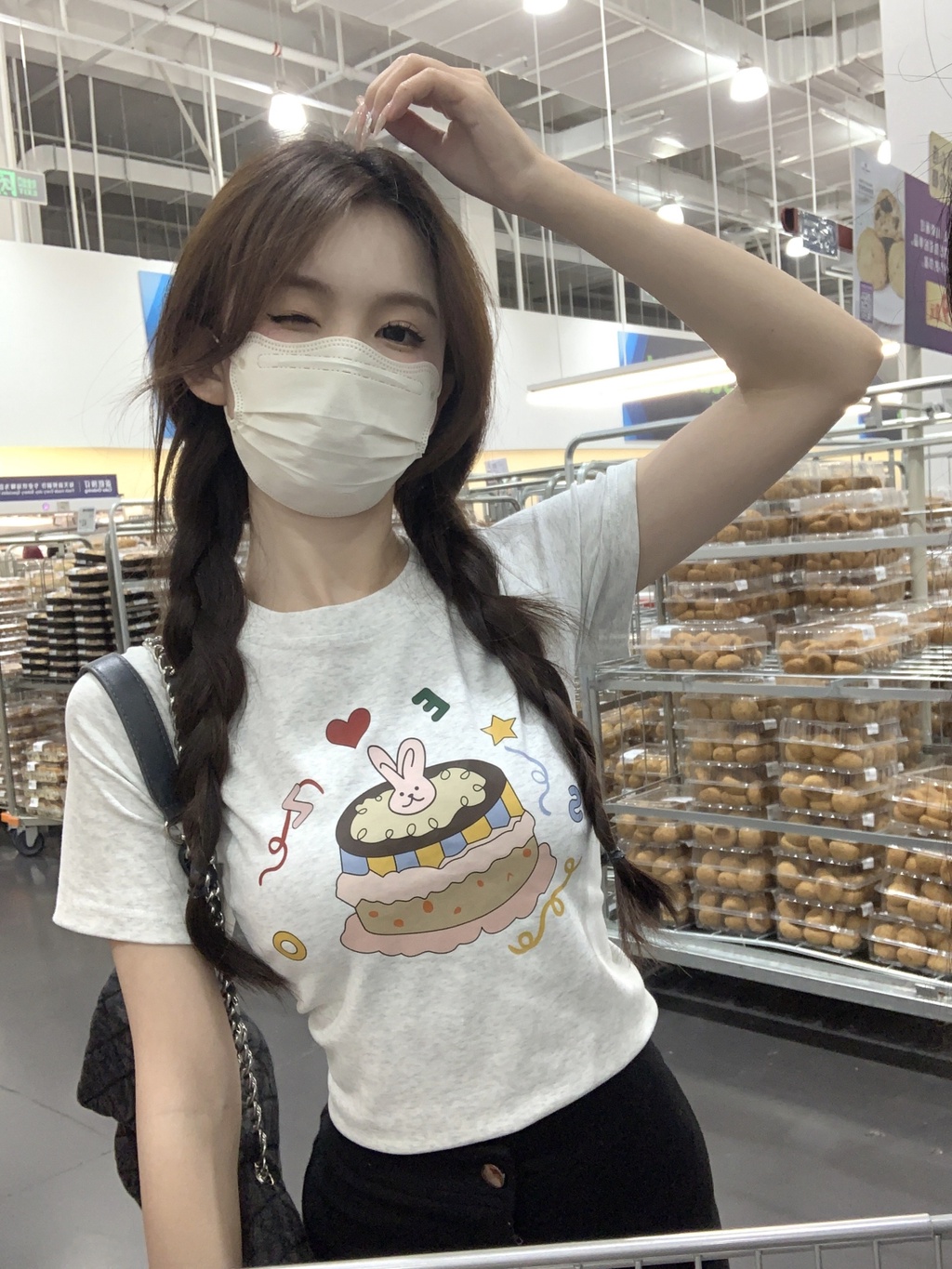 Áo Thun Cotton Cổ Tròn Ngắn Tay In Hình Dễ Thương 64725