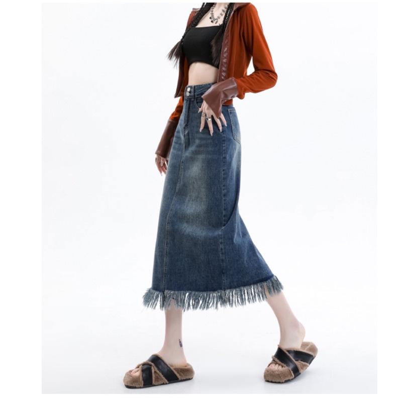 Chân Váy Denim Lưng Cao Dáng Chữ a Thời Trang Mùa Hè Cho Nữ