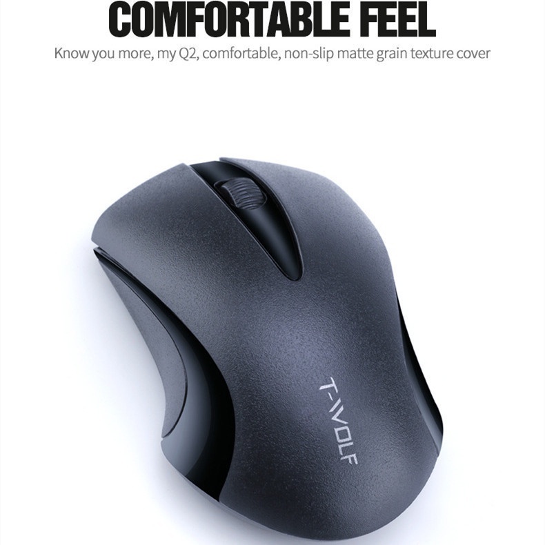Chuột Quang Gaming T-WOLF Q2 Không Dây 3 NúT, 1600 DPI 2.4G - MàU TrắNg