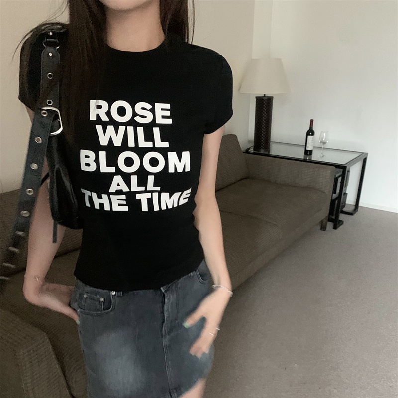 Áo Thun Ngắn Tay In Chữ Cá Tính  RENJIANVSHENG Theo Phong Cách Retro