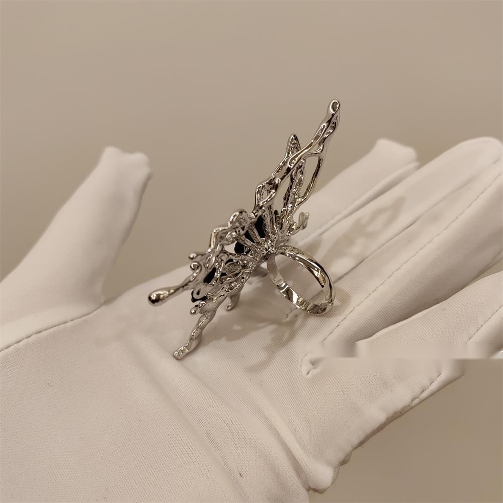 Nhẫn Hở Hình Hoa Hồng Và Bướm Phong Cách Hàn Quốc Cổ Điển Cao Cấp Có Thể Điều Chỉnh Kích Thước Cho Nữ