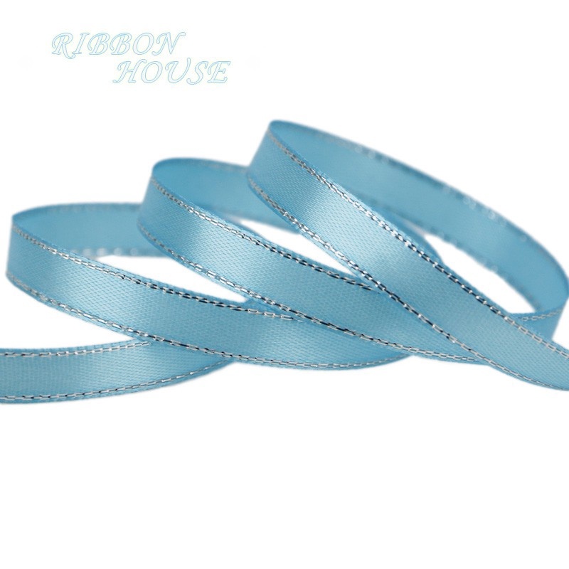 Cuộn Dây Ruy Băng Bằng Bạc Satin Chất Lượng Cao 25 Yards 10mm