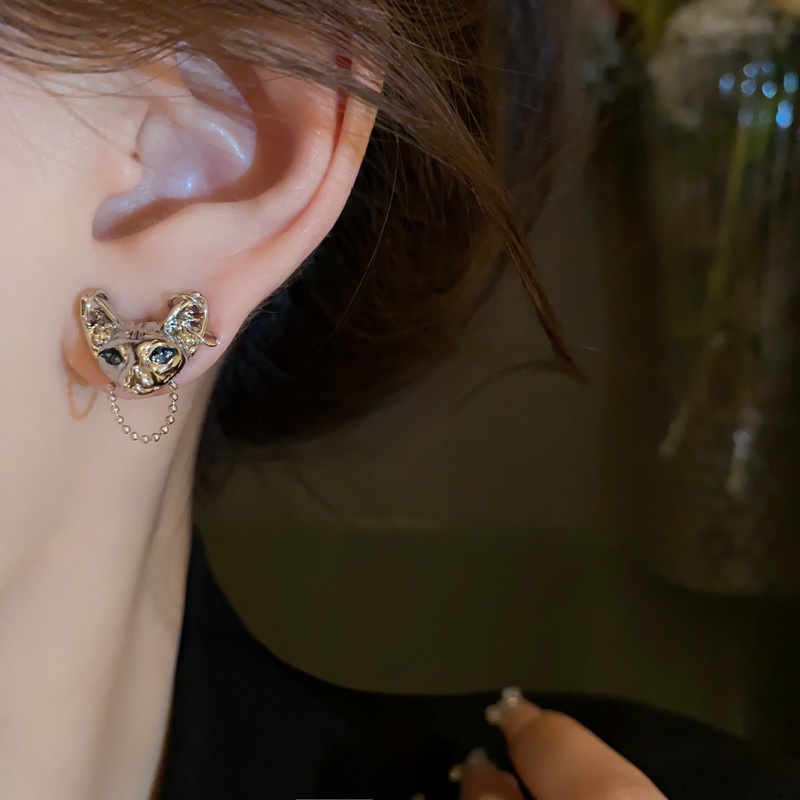 Vòng cổ Mặt Hình Đầu Mèo Phong Cách Hip Hop Đường Phố Cá Tính Dành Cho Nữ