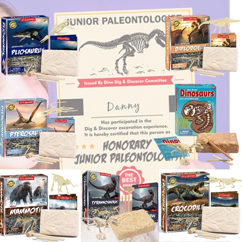 Mới Bộ Đồ Chơi Đào Đất Sét Khủng Long Cho Bé