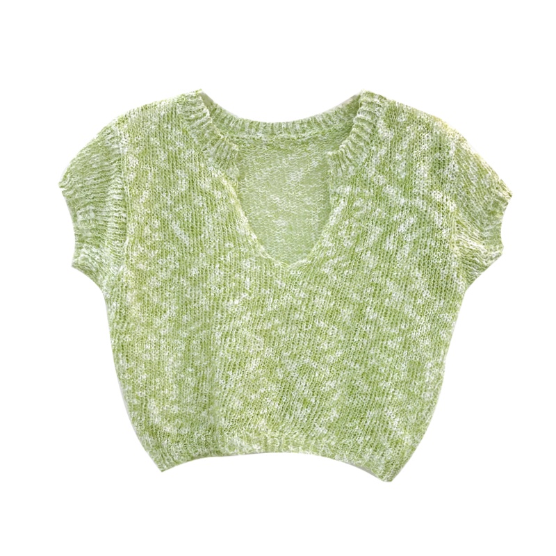 Áo Thun Dệt Kim Cổ Chữ V Dáng Ôm Thời Trang Mùa Hè 63098