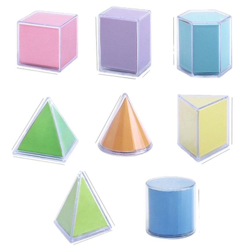 Set 8 Mô Hình Học 3D Bằng Nhựa Trong Suốt Cho Bé Học Toán