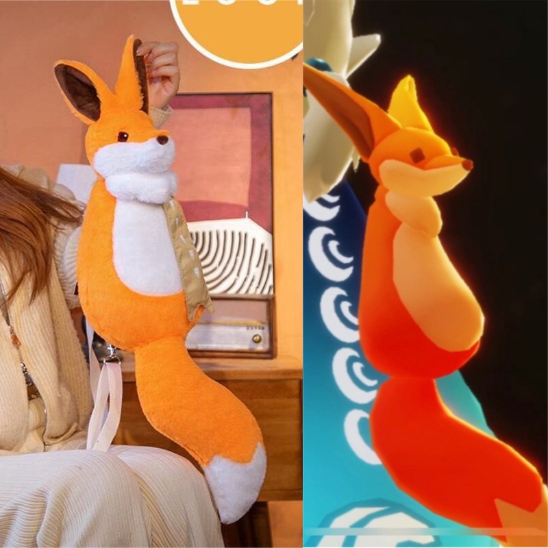 Ba Lô Nhồi Bông Hình Cáo Đuôi To 68cm Làm Quà Tặng Cho Bé