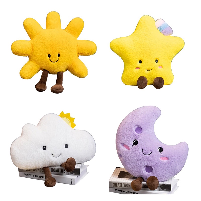 Đồ chơi nhồi bông Hình Mặt Trời / Ngôi Sao / Đám Mây / Mặt Trăng Kích Thước 3