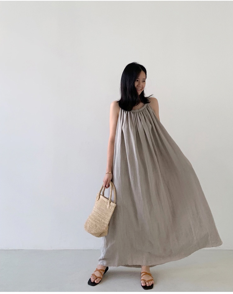 Đầm Hai Dây Dáng Dài Rộng Phong Cách Hàn Quốc Thời Trang Mùa Hè Hàng Mới 62848