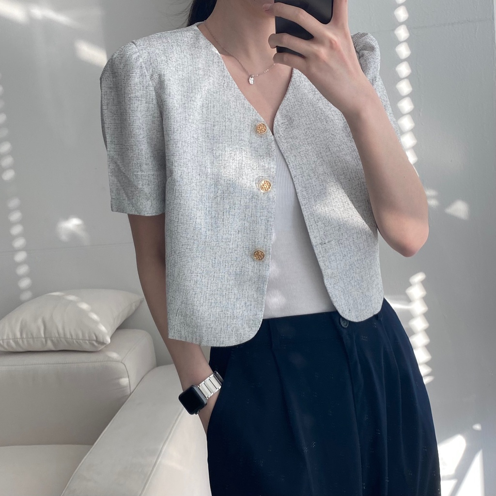 Áo Khoác Dệt Kim Cổ Chữ V Phong Cách Hàn Quốc Thời Trang Mùa Hè 63768