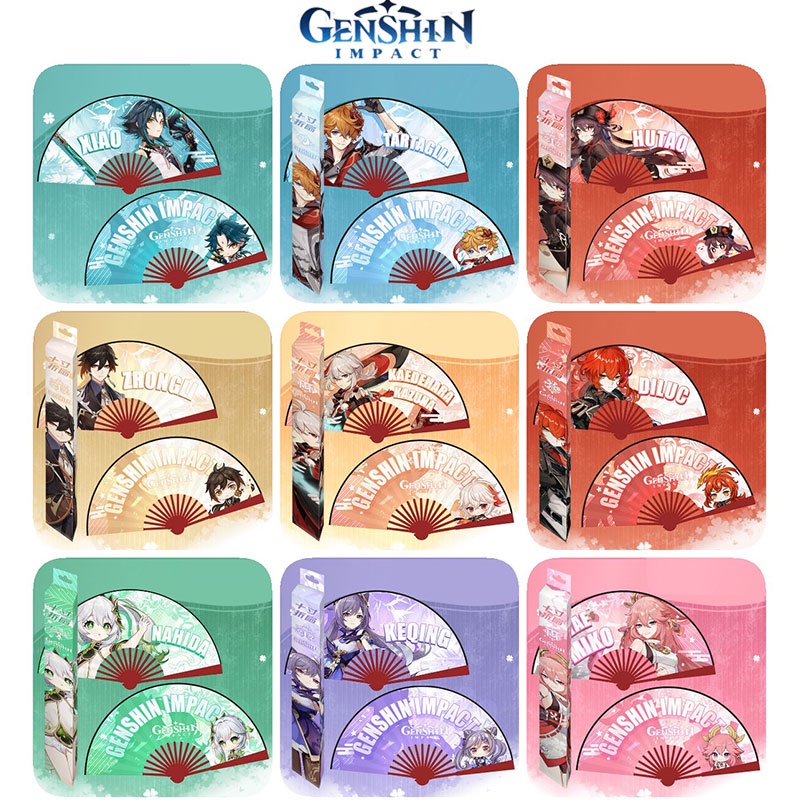 Quạt Xếp In Hình Nhân Vật Game Genshin Impact 9