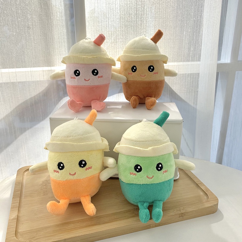 Móc Khóa Hình Ly Trà Sữa Nhồi Bông Đáng Yêu 14cm