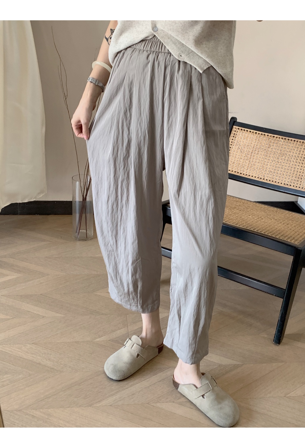 Quần Harem Lưng Cao Co Giãn Thoải Mái Phong Cách Nhật Bản 64395