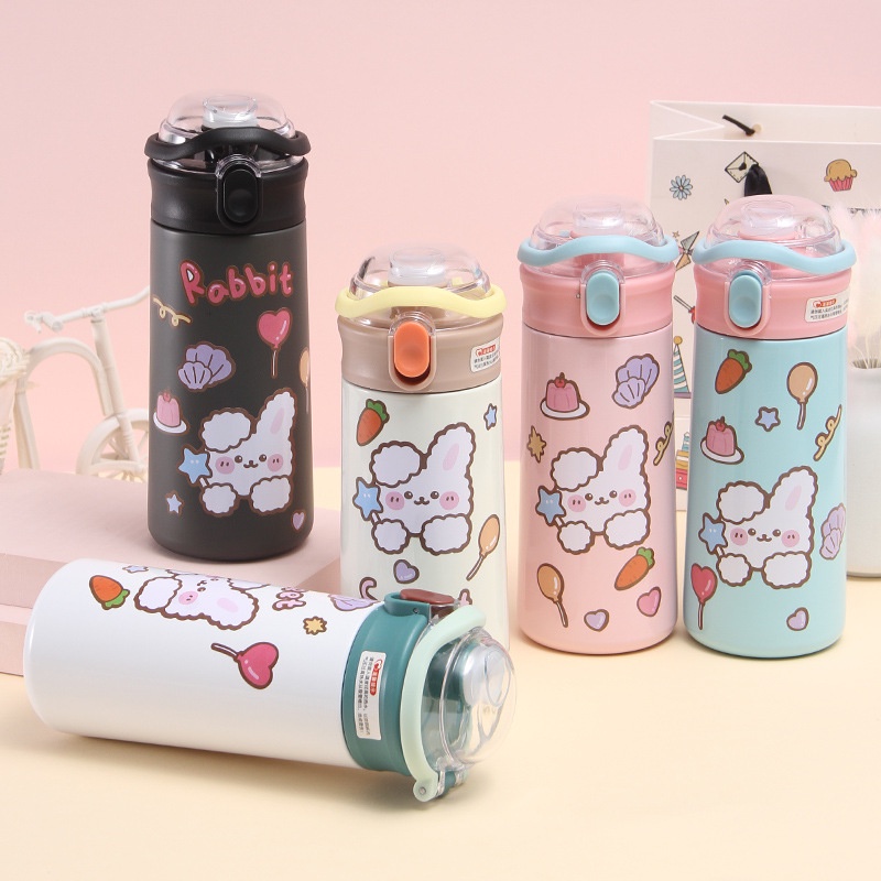 Backpack Bear Bình Nước Giữ Nhiệt 500ML Bằng Thép Không Gỉ 304 Thiết Kế Hình Ba Lô Chú Gấu Dễ Thương Cho Bé