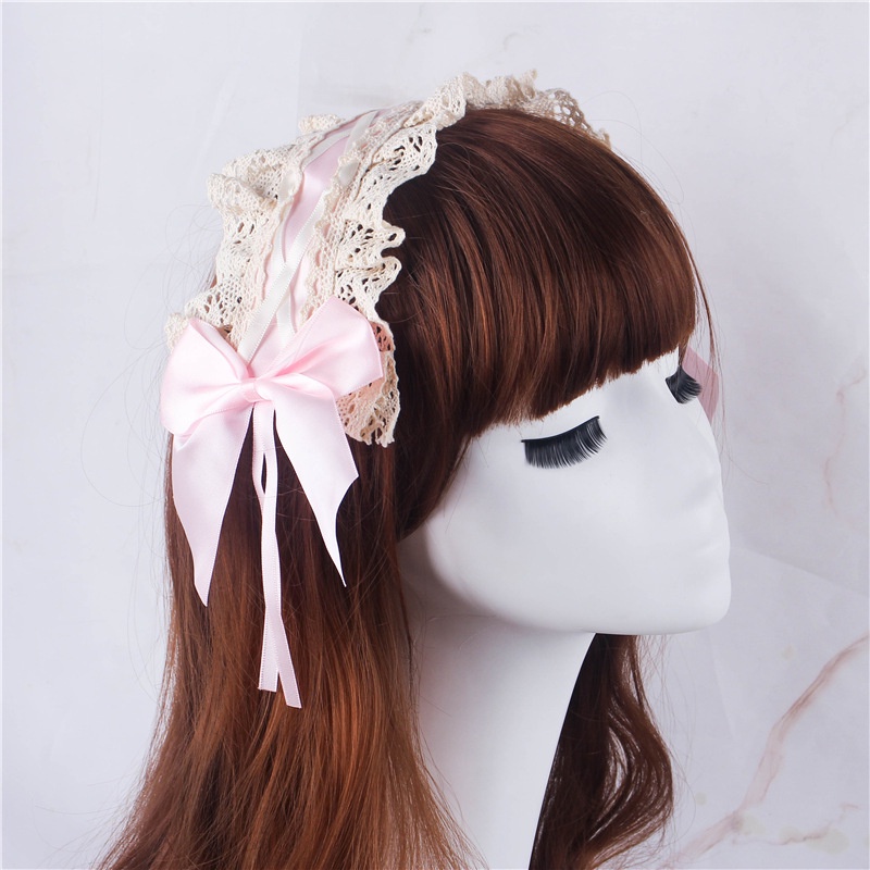 Cài Tóc Nơ Ren Ruy Băng Thêu Hình Ngôi Sao Ngọt Ngào Phong Cách Lolita