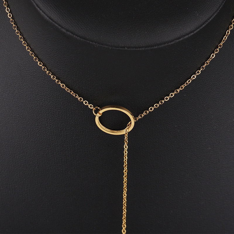 Vòng Cổ Dây Xích Ngắn Mặt Hình Học Đơn Giản Phong Cách Hàn Quốc