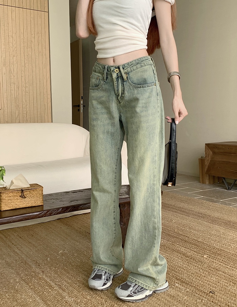 Quần Denim Ống Rộng Phong Cách Retro Mùa Hè 64828