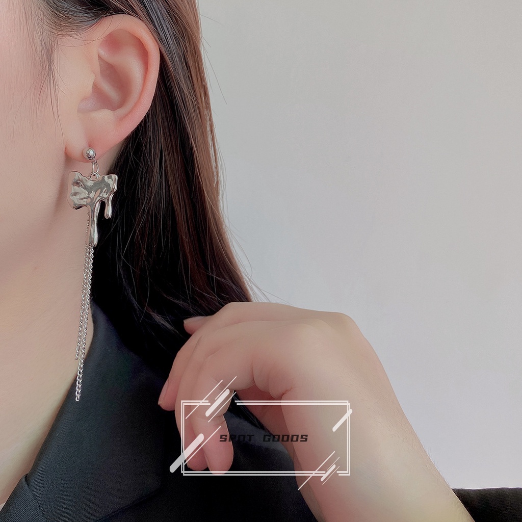 Bông Tai Kim Loại Cao Cấp Thiết Kế Bất Đối Xứng Thời Trang