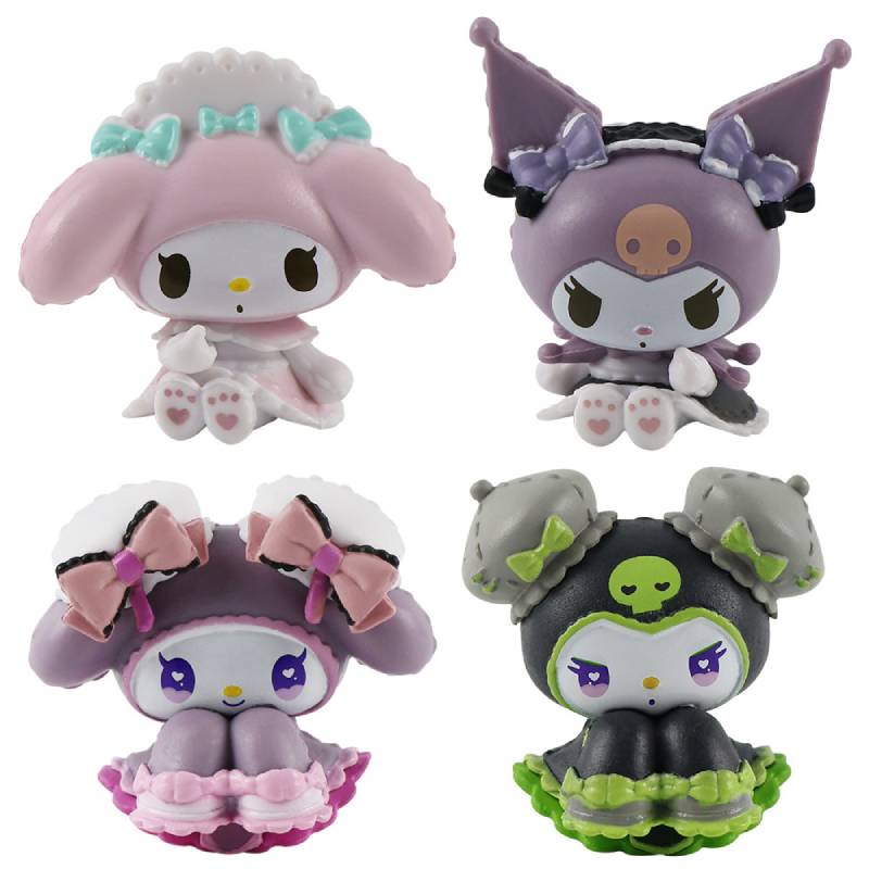 Bộ 4 Mô Hình Nhân Vật Sanrio Kuromi Melody Bằng Nhựa PVC Dễ Thương Dùng Trang Trí Và Trưng Bày