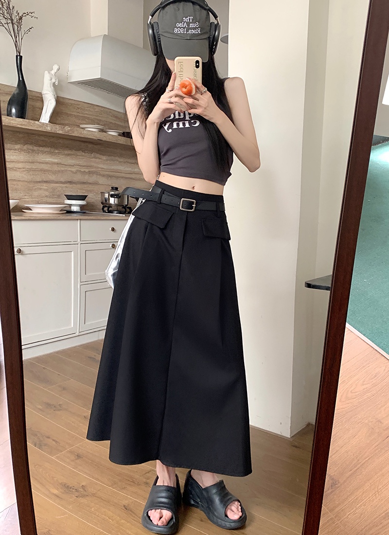 Chân Váy Chữ a Lưng Cao Dáng Dài Kèm Thắt Lưng Phong Cách Thời Trang Mùa Hè Hàng Mới 65112