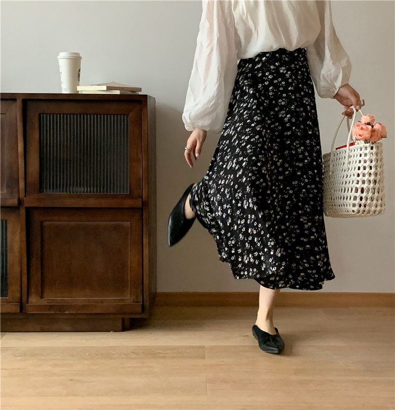 Chân Váy Chữ A Cạp Cao In Hoa Phong Cách Cổ Điển Kiểu Mới 65311