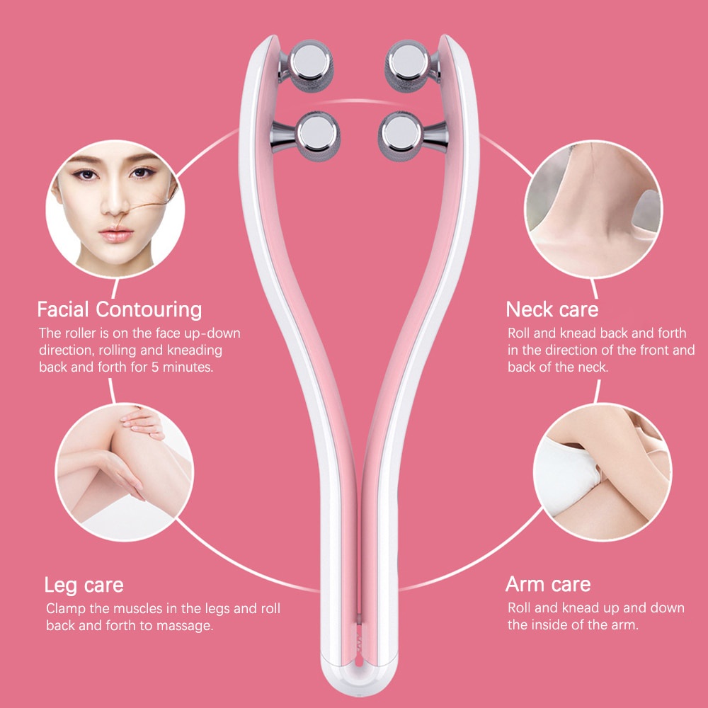 Cây Lăn Massage Mặt Chống Nếp Nhăn Tạo Dáng Chữ V Thon Gọn Toàn Thân EMS