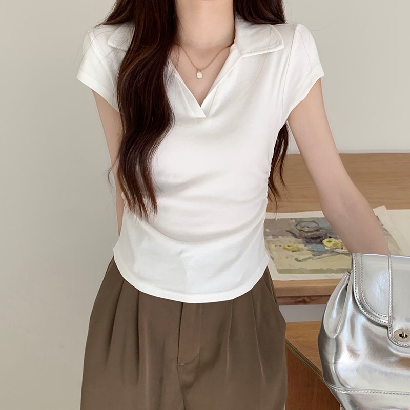 Áo Thun Polo Ngắn Tay Dáng Ôm Phong Cách Mỹ 65188