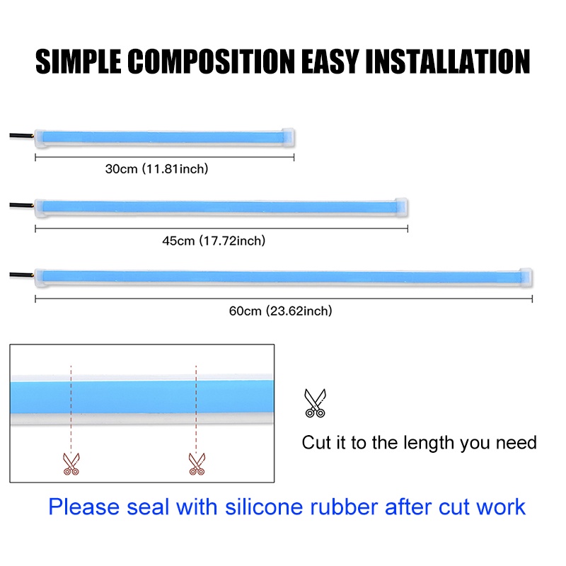 Dải Đèn LED DRL Gắn Đuôi Xe Máy / Xe Hơi Chống Thấm Nước