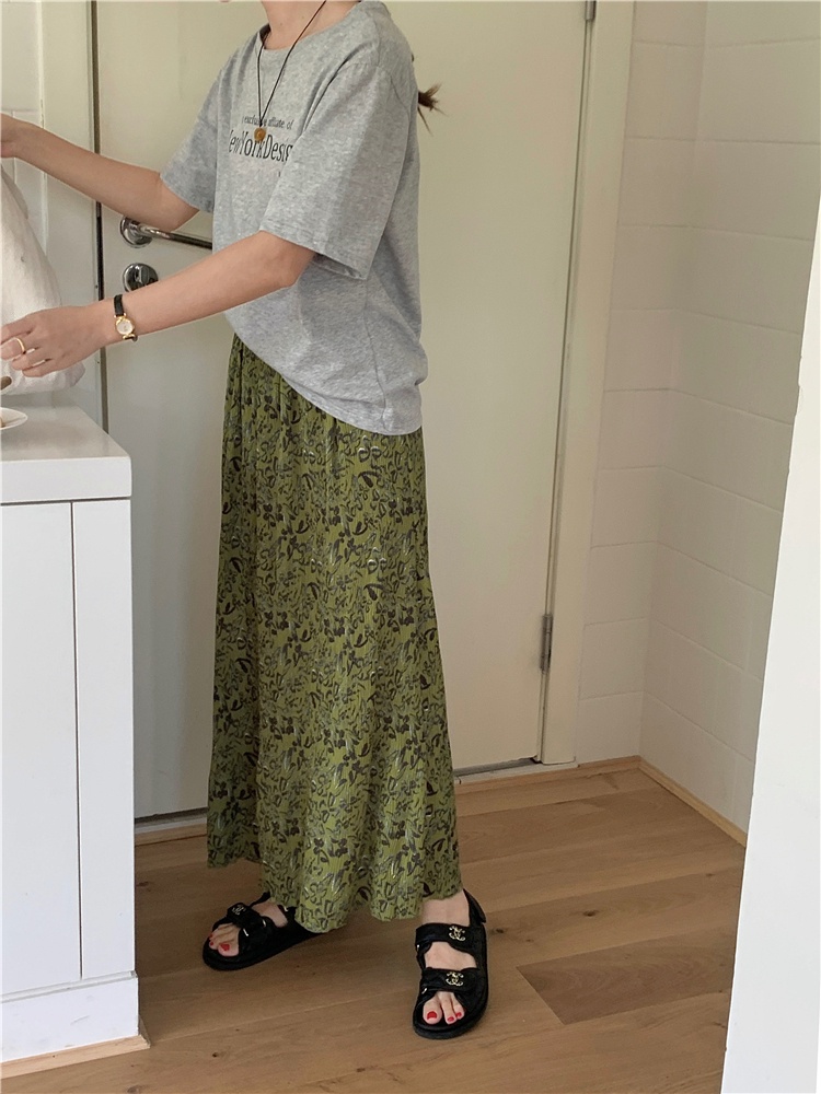 Chân Váy Xẻ Tà Nhẹ In Màu Nhuộm Thời Trang Mùa Hè Phong Cách Mới 65286