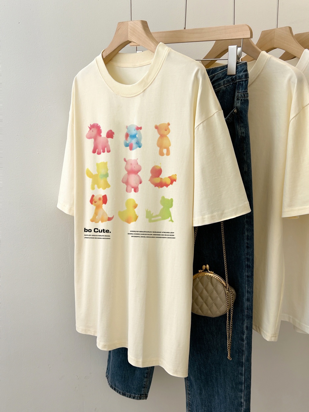 Áo Thun Cotton Dáng Rộng Ngắn Tay In Hoạt Hình Thời Trang Mùa Hè Cá Tính 65467