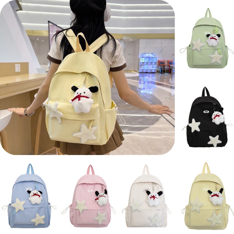 Ba Lô Đi Học Bằng Nylon Sức Chứa Lớn Họa Tiết Hoạt Hình Dễ Thương Cho Nữ