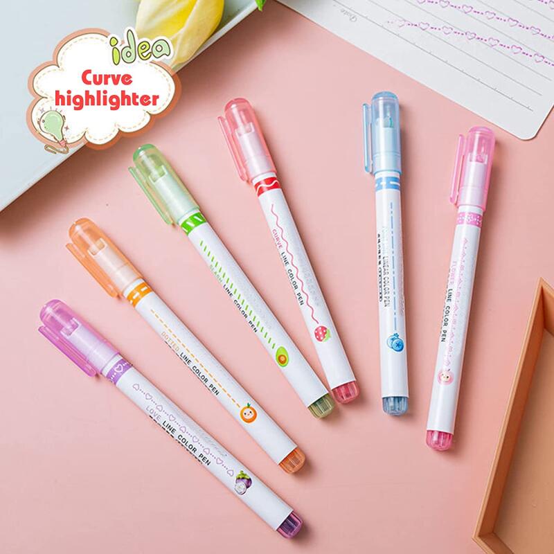 Set 6 Bút Đánh Dấu Hai Đầu Với 6 Hình Dạng Cong Khác Nhau Dành Cho Trẻ Em