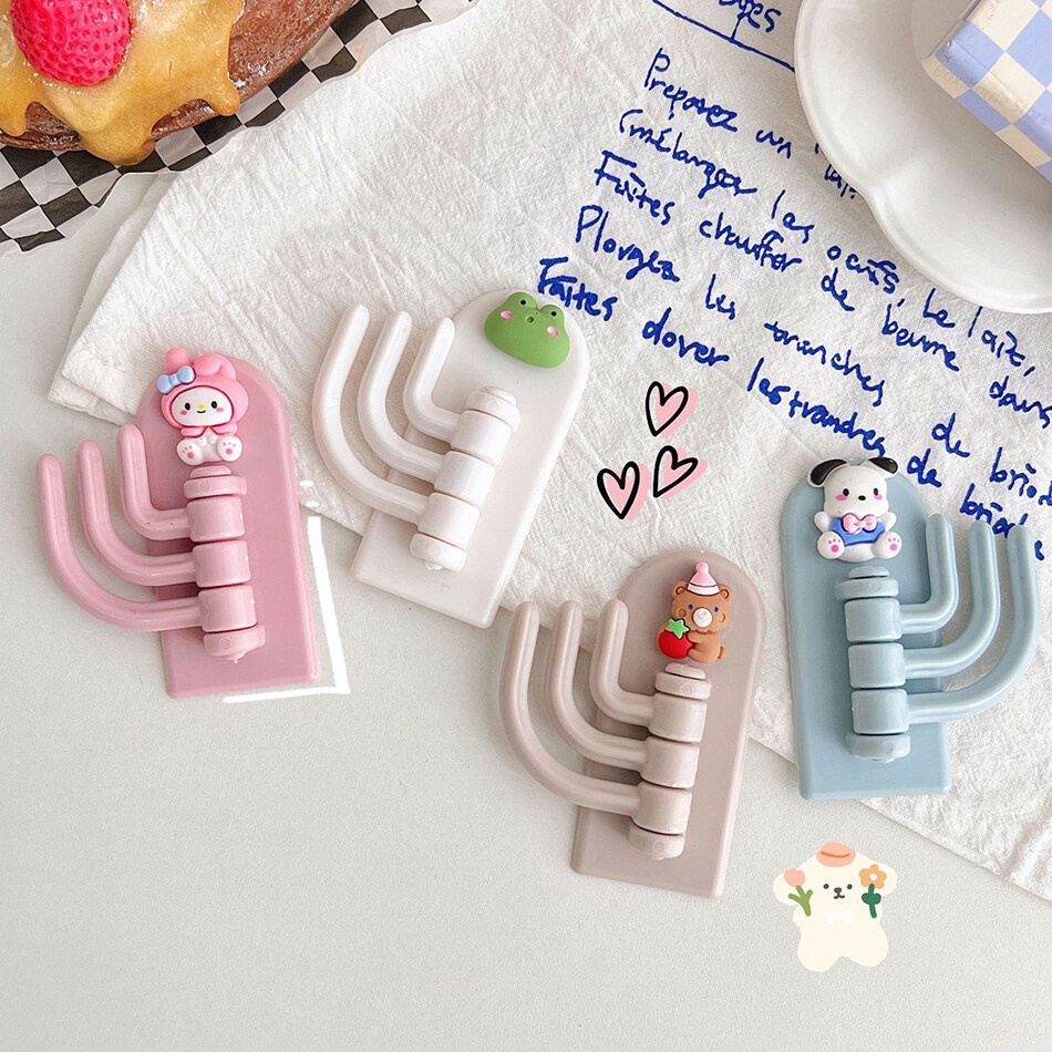 Cartoon Three Hooks Hooks Living Room Bathroom Kitchen Non-Perforated Non-Marking Sticky Hooks Wall Door Hanging Key Hooks