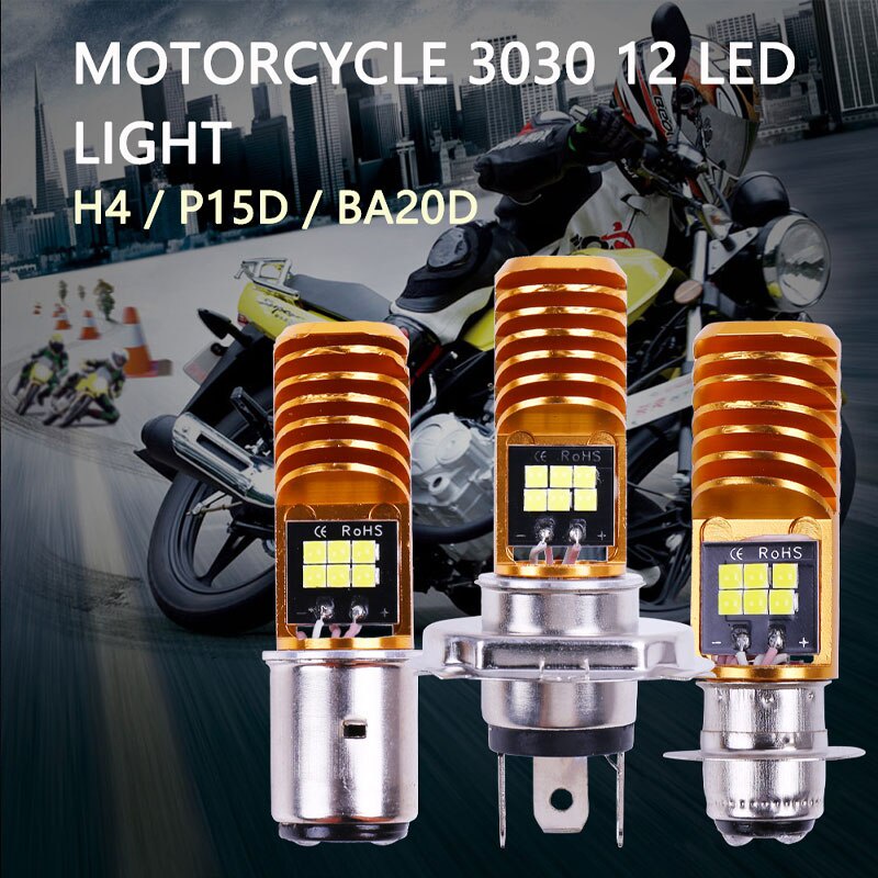 Đèn Pha led H4 ba20d 12v p15d H4 Chuyên Dụng Cho Xe Mô Tô