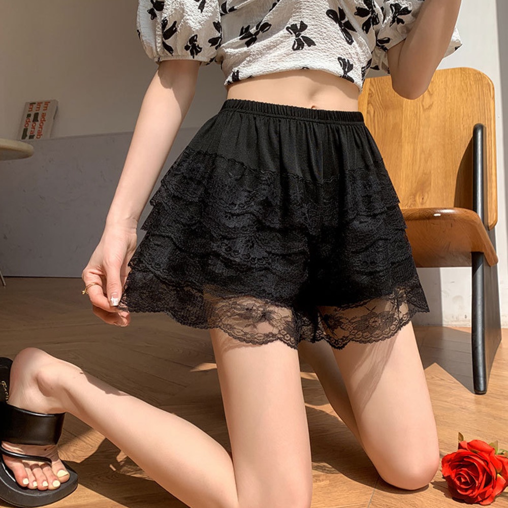 Quần Short An Toàn Dáng Rộng Viền Ren Mỏng Thời Trang Mùa Hè Cho Nữ