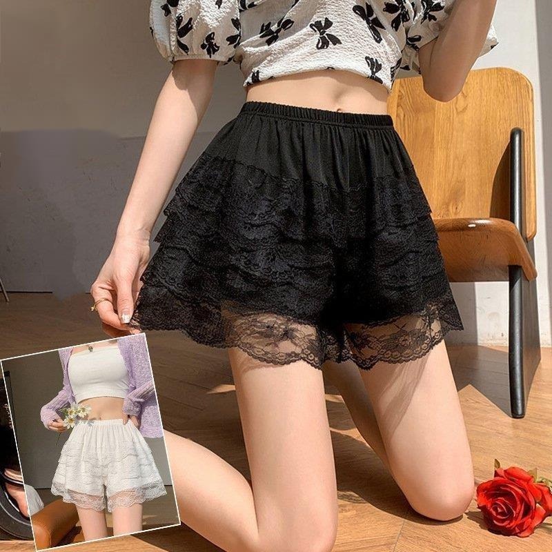Quần An Toàn Thiết Kế Mới Năng Động Thời Trang Mùa Hè Dành Cho Nữ Quần Legging Ren Mỏng Không Xoăn Dáng Rộng Thời Trang