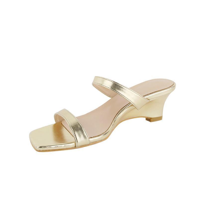 🙌Seoul Giày Sandal Đế Xuồng Quai Ngang Màu Vàng Đồng Phong Cách Pháp Đơn Giản Dễ Phối Đồ Cho Học Sinh Nữ