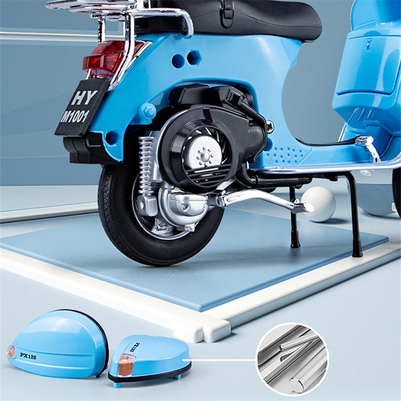 1/10 vespa 125 hợp kim cổ điển mô hình xe máy giải trí diecasts mô hình xe máy kim loại mô phỏng âm thanh và ánh sáng