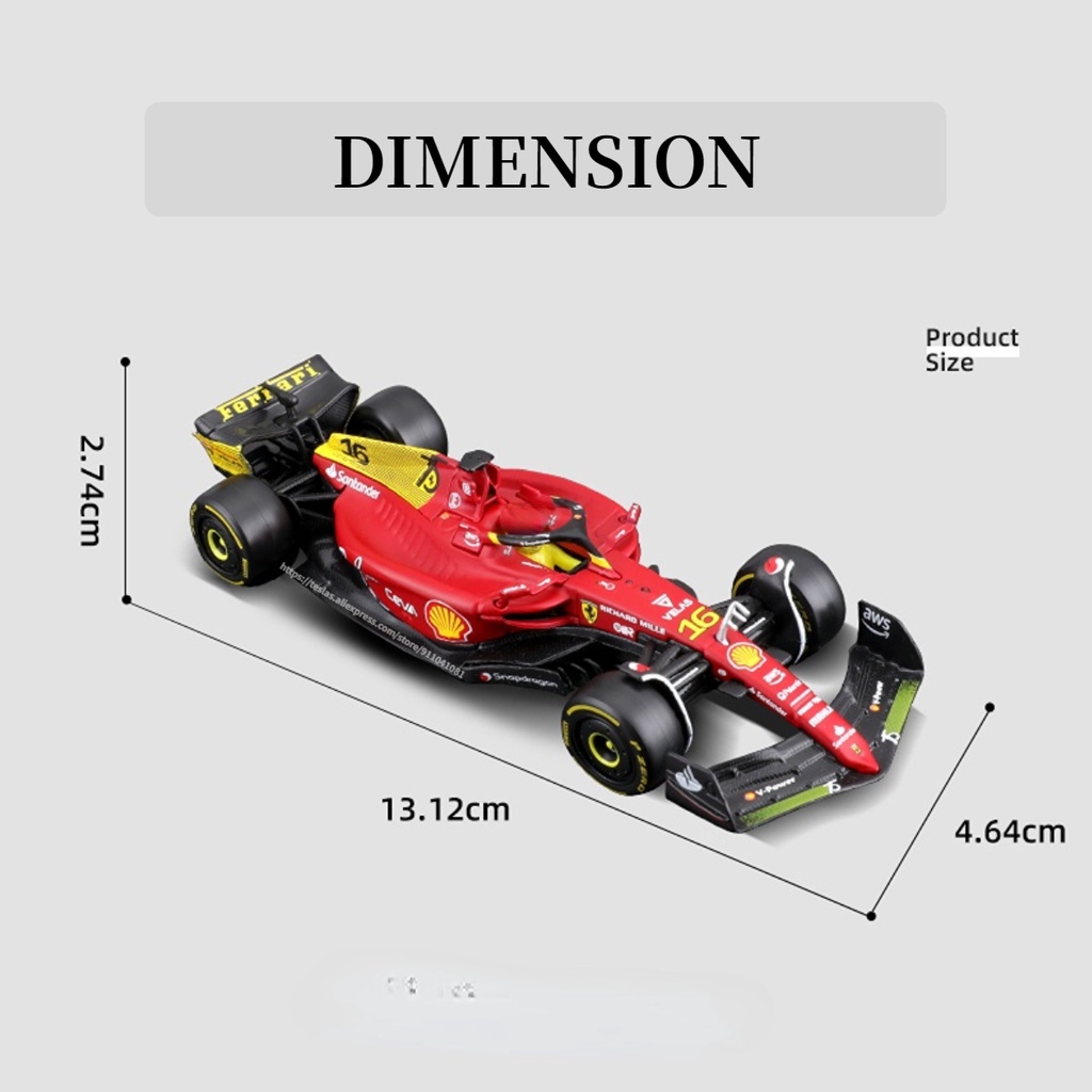 Bburago new f1 2022 car model 1:43 scale 75th f1-75 leclerc red bull racing mercedes mclaren formula 1 diecast toy