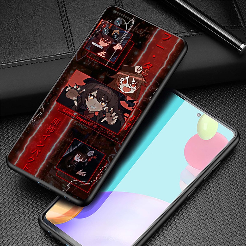Redmi Note 12S 12 Turbo 12 4G 12 Pro 4G 12T Pro 12R Pro 12 5G Silicone TPU Cover Điện thoại Vỏ màu đen mềm FO201 Genshin Impact hupao