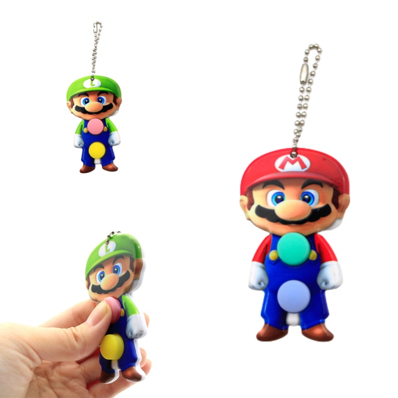 Móc Khóa Quả Bóng Silicone Hình Super Mario Giải Tỏa Căng Thẳng