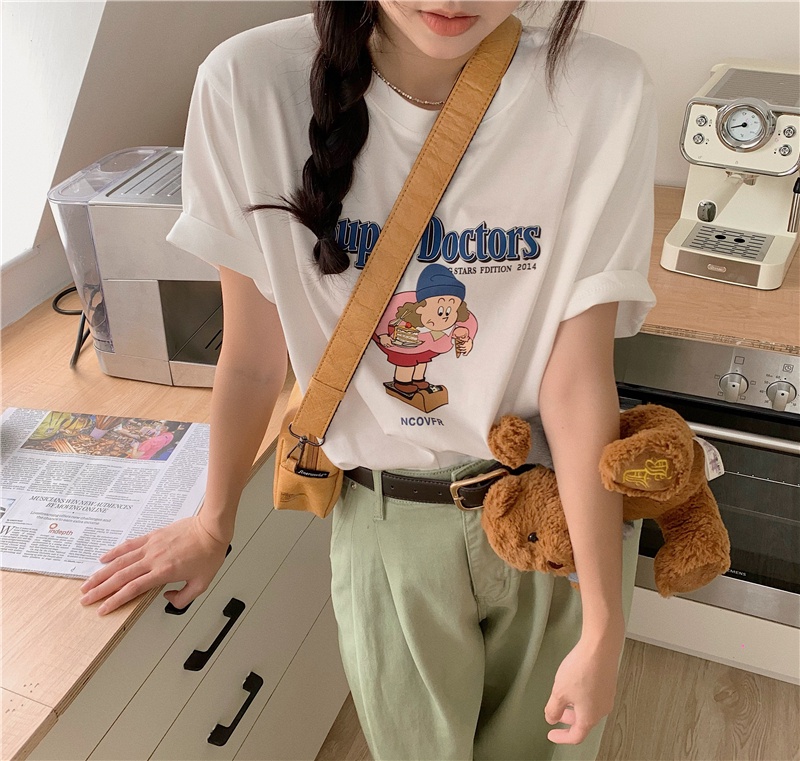 Áo Thun Cotton Ngắn Tay In Nhân Vật Phong Cách Mới Mùa Hè 63679