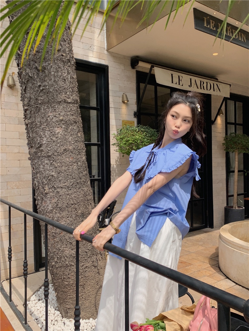 Áo Sơ Mi Cột Dây Mỏng Không Tay Thời Trang Sành Điệu 64589