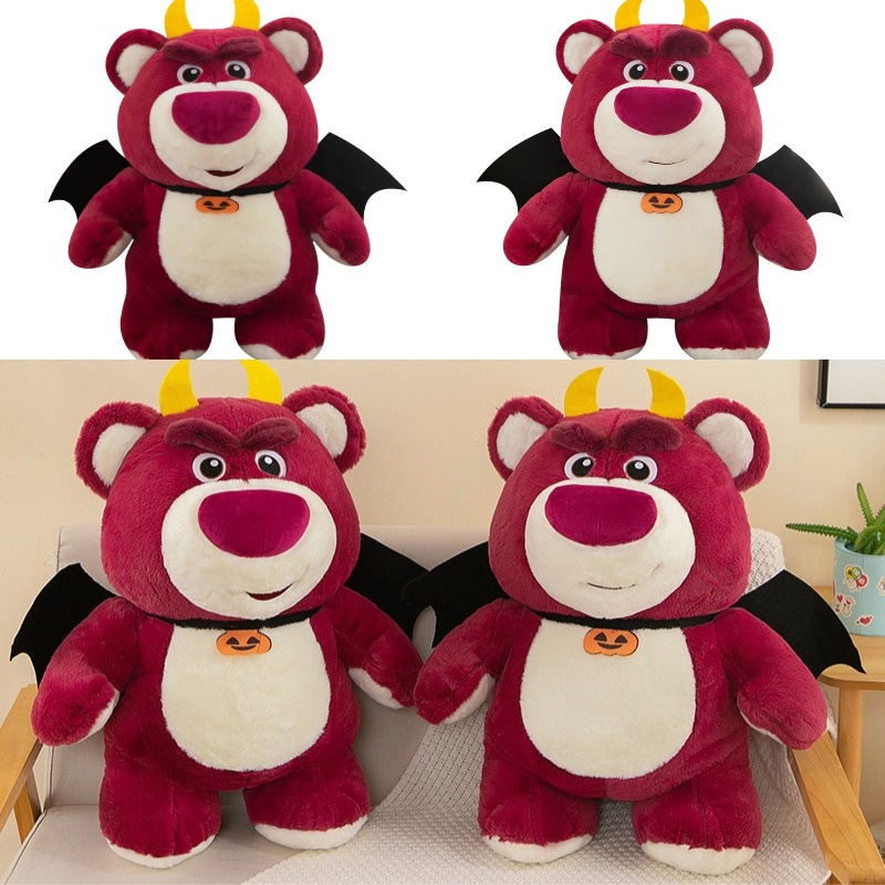 Dễ Thương Đồ chơi nhồi bông Hình Gấu Dâu Tây Ác Quỷ Màu Tối Đáng Yêu